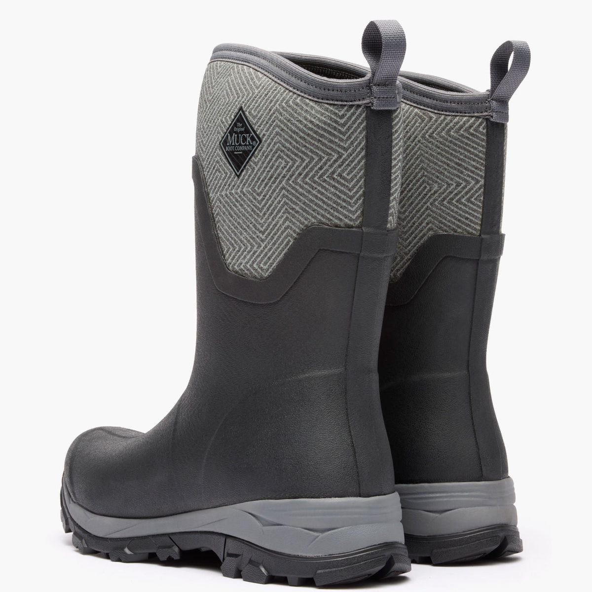 Muck Boot Company Women's Arctic Ice Mid Boot + Vibram Arctic Grip A.T. - Black/Gray Geo