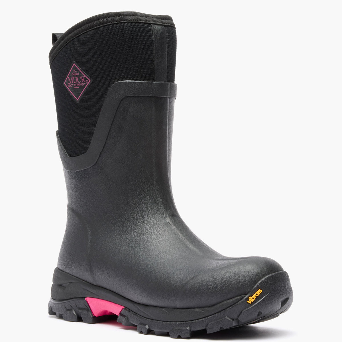 Muck Boot Company Women's Arctic Ice Mid Boot + Vibram Arctic Grip A.T. - Black/Pink