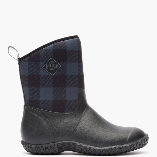 Muck Boot Company Women's Muckster II Mid Fleece Boot - Black/Gray Plaid Faux Fur